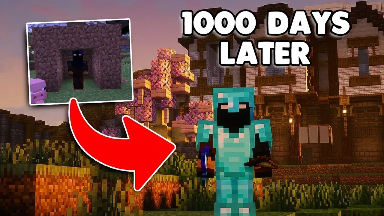 1000 DAYS IN MY MINECRAFT FOREVER WORLD [Full Movie] - YouTube