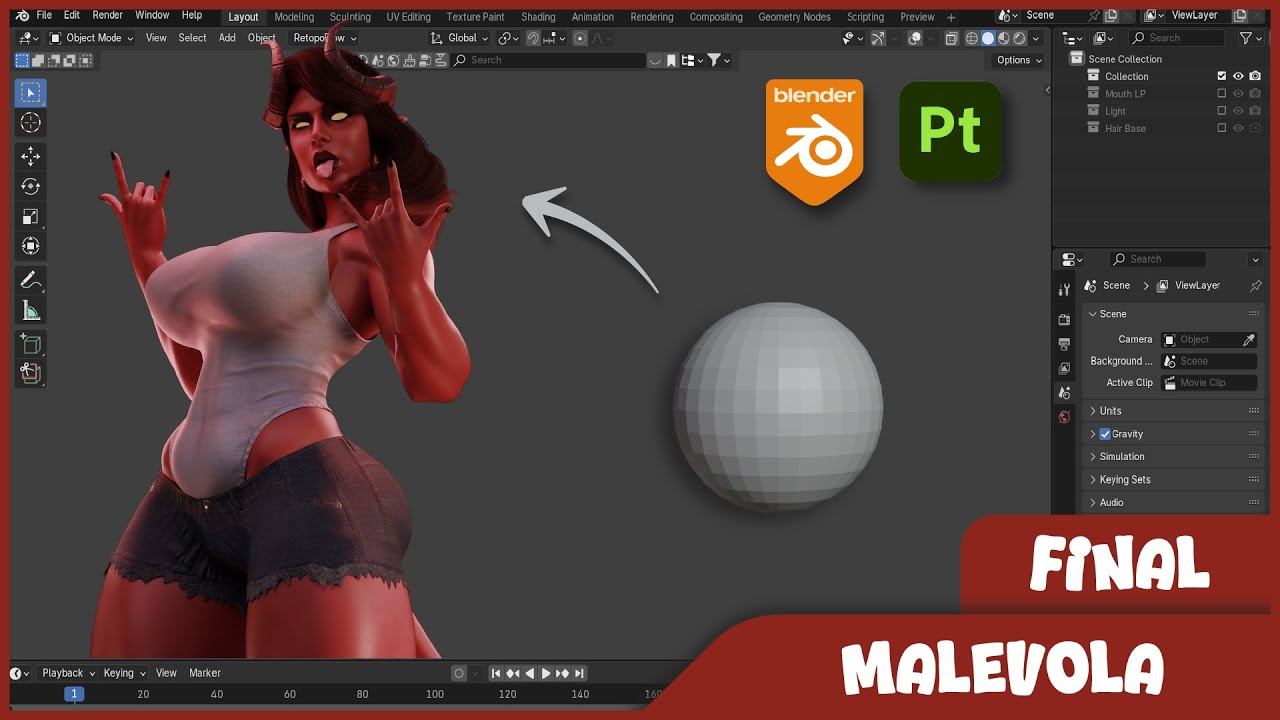 [FINAL - Texturing] Timelapse - Malevola Character Modelling - Blender Study 