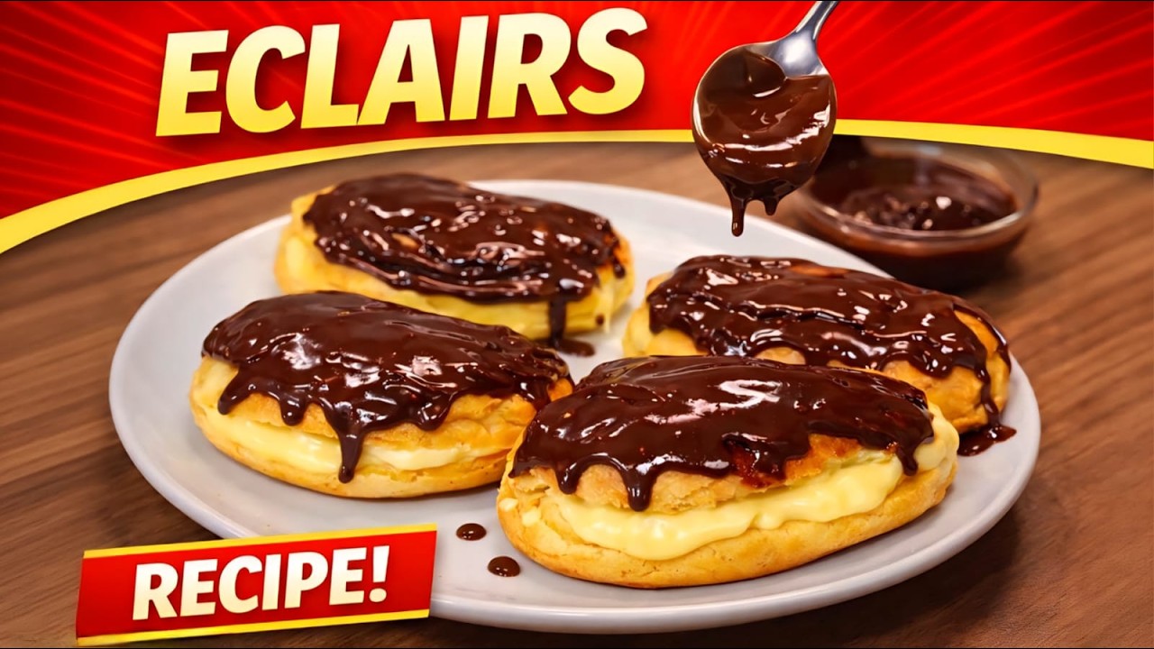 Easy Chocolate Eclairs Recipe | step by step !