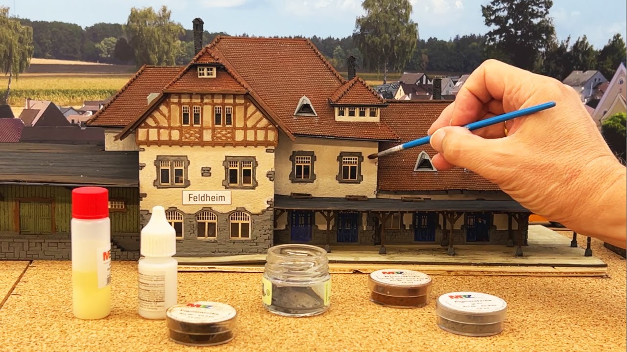 My model railroad dream layout: Coloring lasercut models (English subtitles)