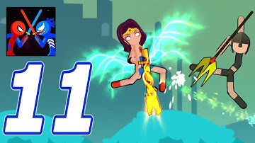 Spider Stickman Fighting - Supreme Warriors - Gameplay Walkthrough Part 11 - Winner Woman (Android)
