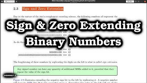 Signed and Unsigned Binary Number Extension