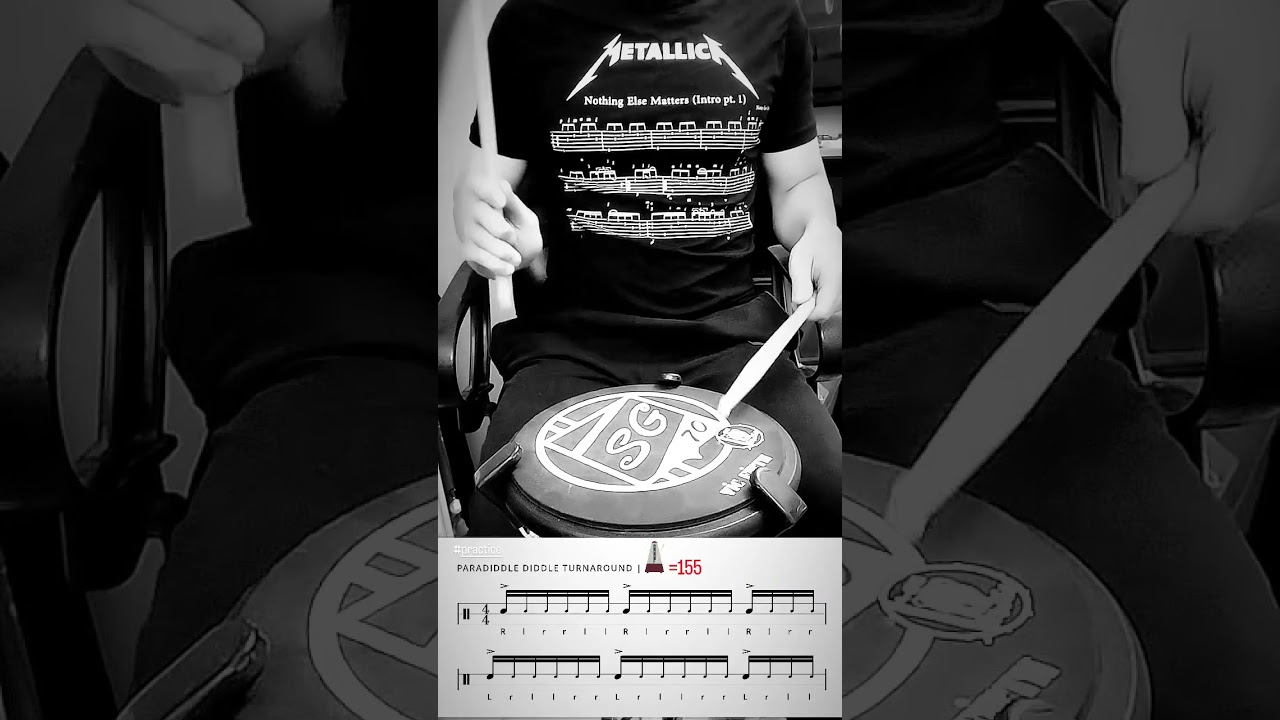 Paradiddle diddle at 155 bpm. Keep pushing, keep grooving!