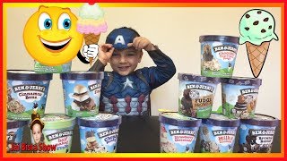 ICE CREAM CHALLENGE!! BEN \& JERRY'S FLAVORS Guess the flavor Taste test Funny video