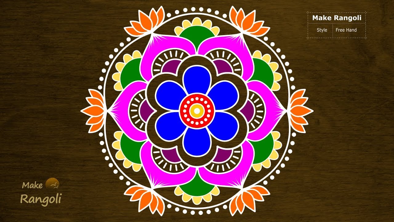 Beautiful Flower Kolam for New Year and Sankranthi | Pongal Kolam ...