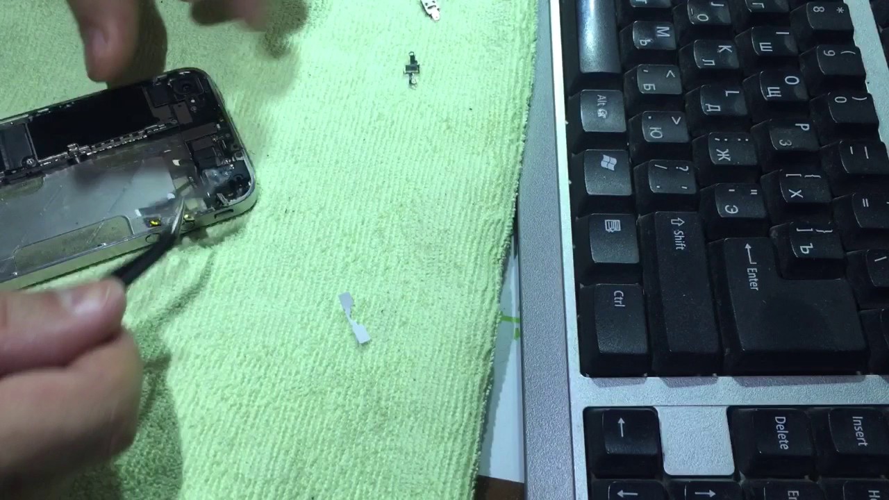 Замена шлейфа кнопок громкости iPhone 4 - YouTube