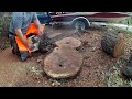 Holzfforma 372xp pro cutting turkey oak tree into chunks  28 tsumura bar and oregon chisel skip