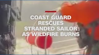 Sailor rescued from burning California island