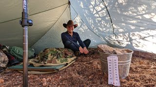 Heating my Floorless Tent with Hot Rocks  Solo Camping