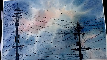 How to Paint a Watercolor Sky with Fluffy Clouds 🌥️  | Easy Real-Time Tutorial for Beginners