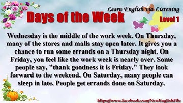 Days Of The Week Unit 44 Learn English via Listening Level 1