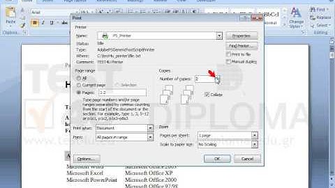 Print the first 2 pages in 5 copies with collation.