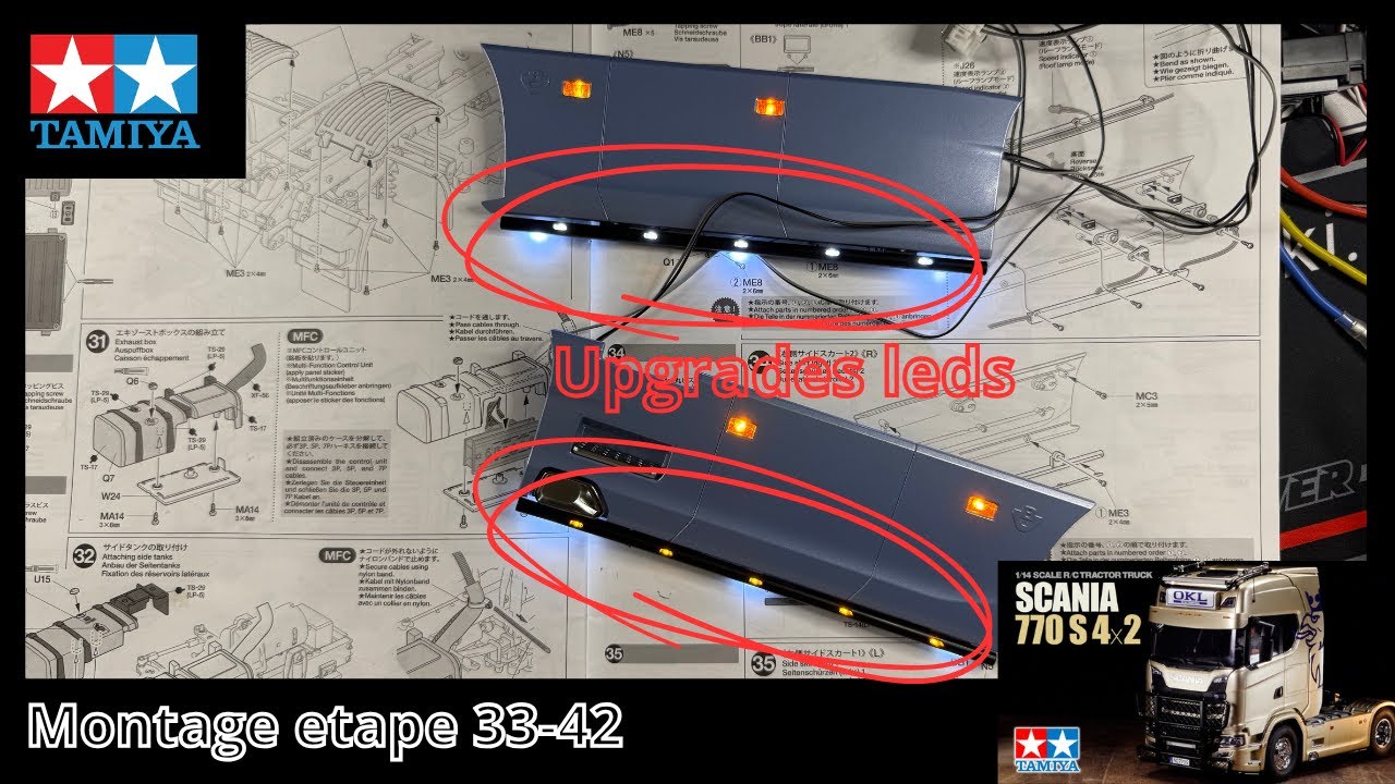 Platine De Leds Pour Rampe De Flashs Du Scania 770S 8x4 Tamiya  Sans Module Flash