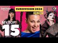 My top 15  semifinal 1  eurovision 2024