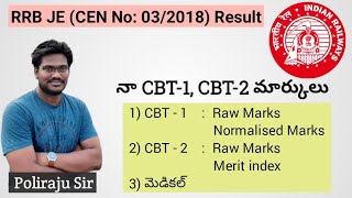 My RRB JE CBT 1, CBT 2 Marks, Medical | Stage 1| Stage 2 Marks | Normalisation |Raw Marks |Telugu