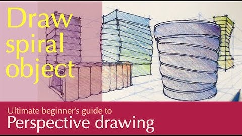 Perspective Drawing : Draw spiral objects in 2 point perspective #shorts