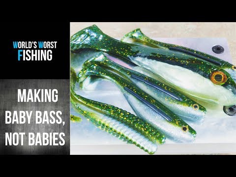 How To Make BABY BASS Soft Plastic Lures: Baby Bass Swimbaits with Black  Accent Lines 