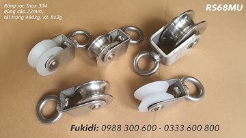 Ròng rọc inox 304, chạy cáp 6-22mm, tải 480kg - RS68MU