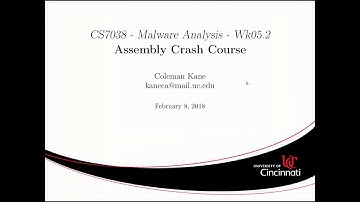 CS7038 (Spring 2018): Week 5, Lecture 2 - Assembly Language Crash Course pt 1