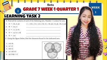 SETS - VENN DIAGRAM Grade 7 Week 1 Learning Task 2 Part 2