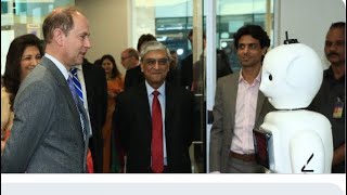 Prince Edward The Earl Of Wessex Meets 'Mitra' Robot On Royal Visit India Mumbai 2018