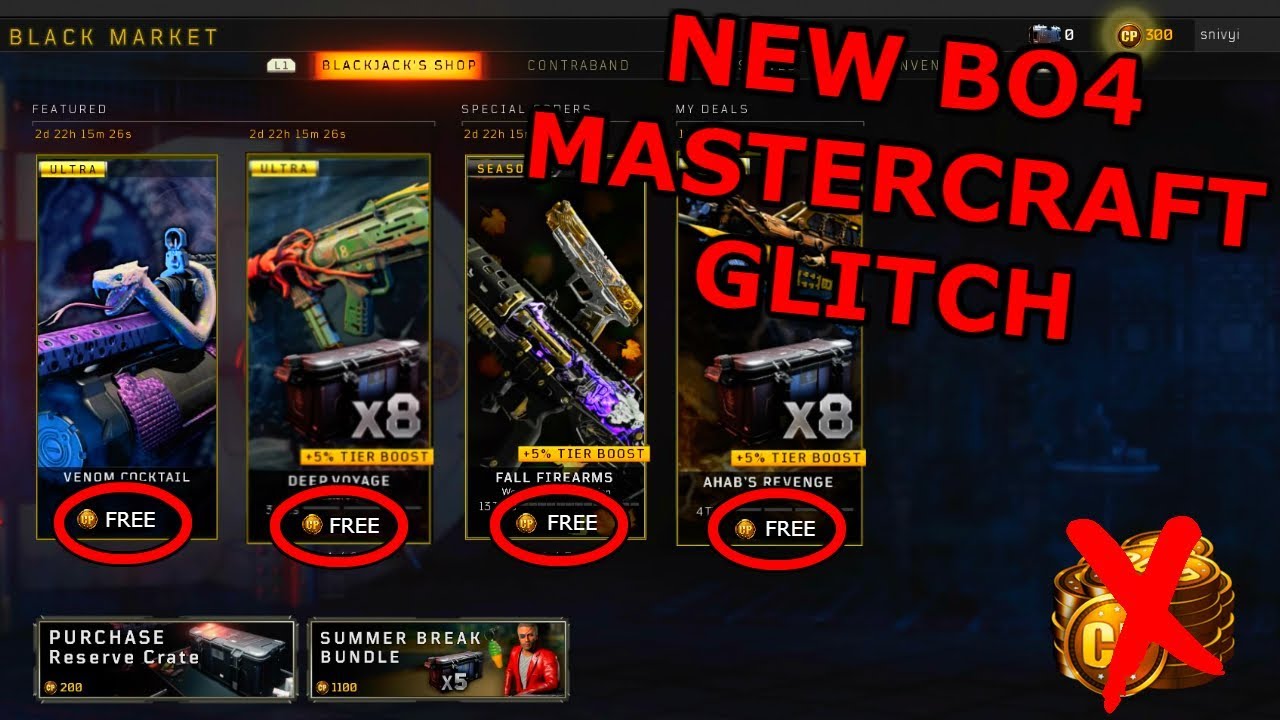 *NEW* INSTANT MASTERCRAFT CAMO GLITCH! BO4 GLITCHES! BO4 CAMO GLITCH! BO4 GLITCH!