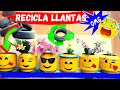 Como reciclar llantas 😇 macetas emojis hecho de neumáticos usados - decora tu jardín reciclando