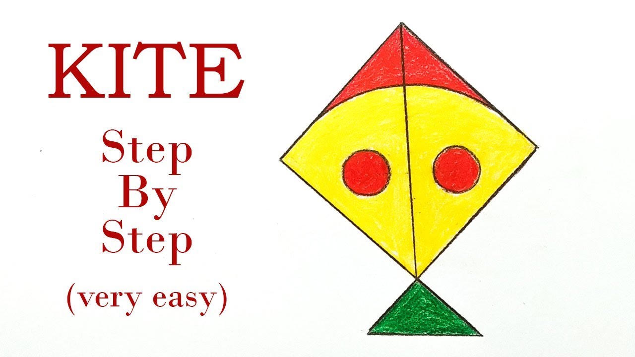 How To Draw How To Draw A Kite Step By Step Very Easy Youtube