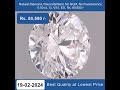 Natural Diamond, Round cut , 0.50 ct., G Color, VS1 Clarity, No BGM , Rs.80,500 /-  +91-7678337365