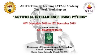 5 Days ATAL AICTE WORKSHOP- Artificial Intelligence using Python Session 3