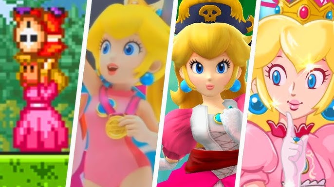 Super Mario Evolution of PEACH'S OUTFIT in Mario Tennis (Aces to