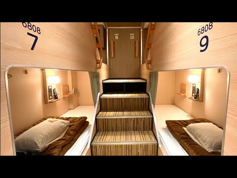 Capsule hotel 12-hour trip by ferry. Kobe to Oita