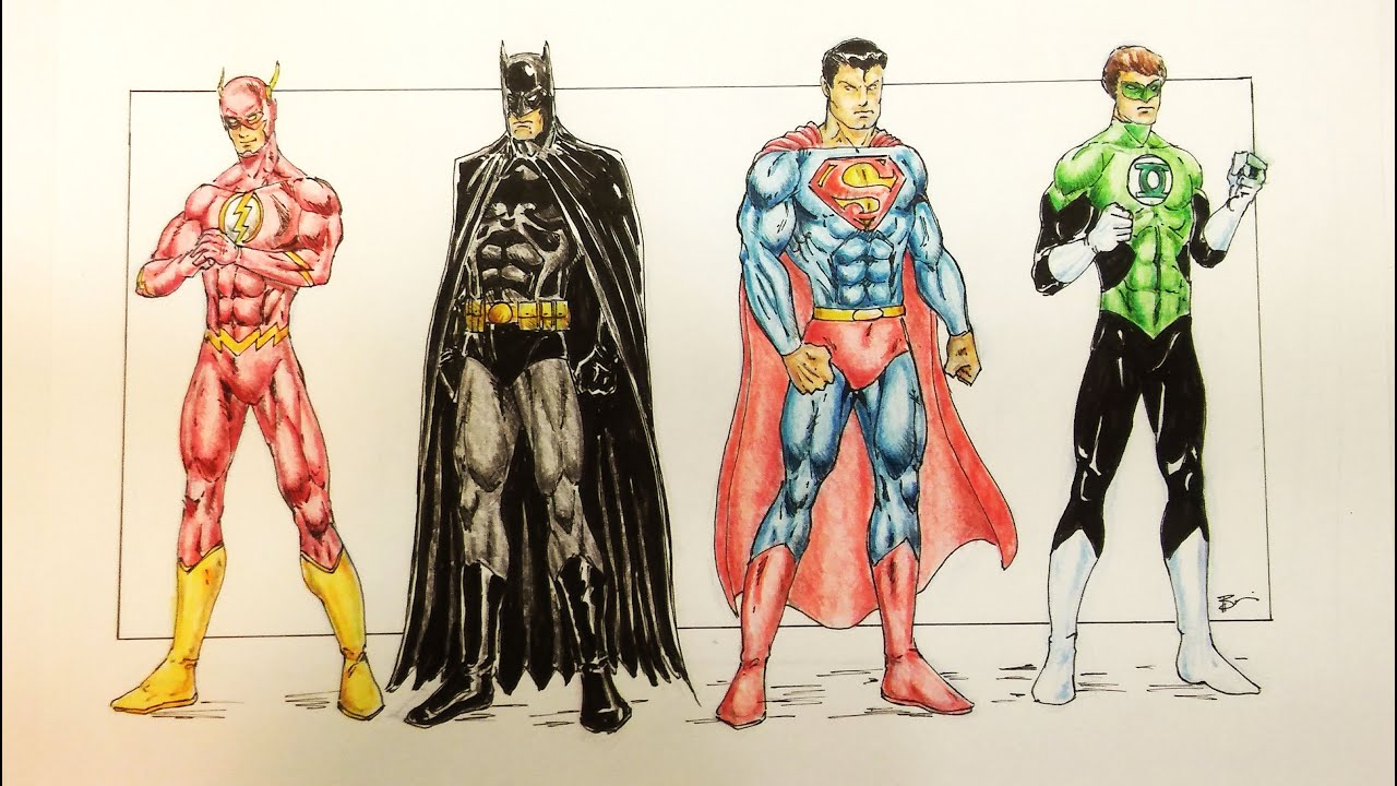 Drawing the Justice League - YouTube