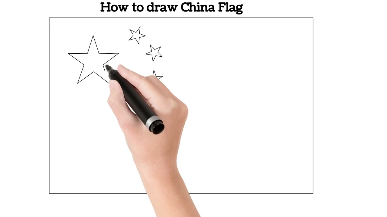 How to draw China Flag 