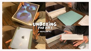 iPad Air 5 2022 (blue) Unboxing ✨| Apple pencil ✏+ accessories (MY)