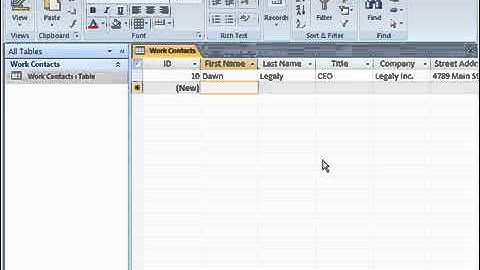 28 Insert a New Record in Access 2007