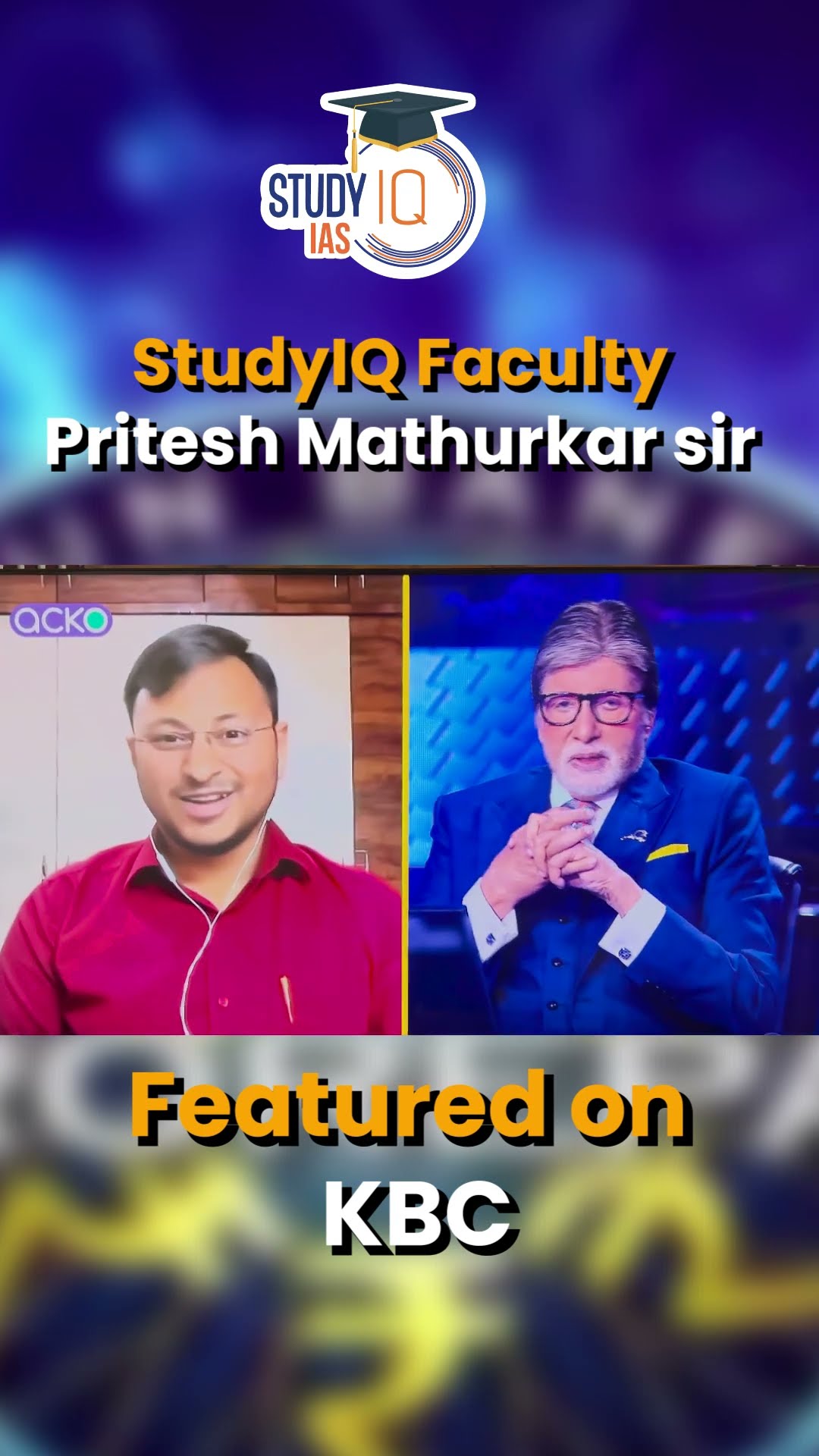 StudyIQ Faculty Pritesh Mathurkar Shines on KBC! ? #shorts #KBC #StudyIQ