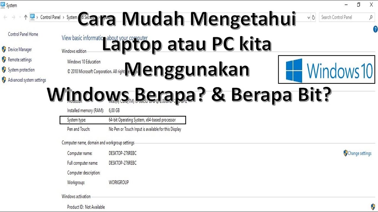 Cara Mudah Mengetahui Laptop atau PC Kita Menggunakan Windows Berapa