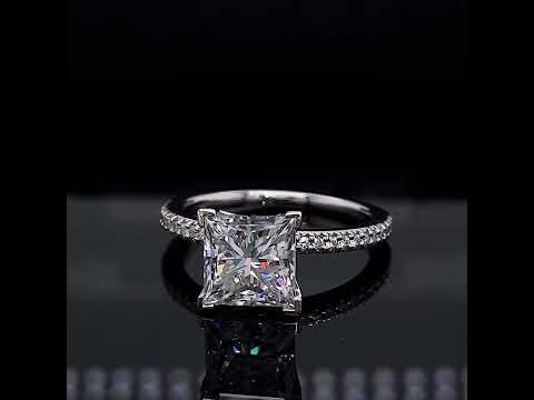 Round Brilliant Moissanite & Diamond Engagement Ring ring video