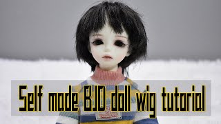 BJD self made wig tutorial DIY doll micro creative wig hairstyle