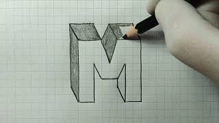 3 Boyutlu '' M '' Harfi Çizimi Nasıl Yapılır ? - 3D ''M'' Harfi Nasıl Çizilir ?