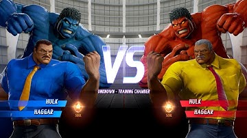 Blue Hulk & Blue Haggar VS Red Hulk & Red Haggar (Ultra Graphics) - Marvel vs Capcom Infinite