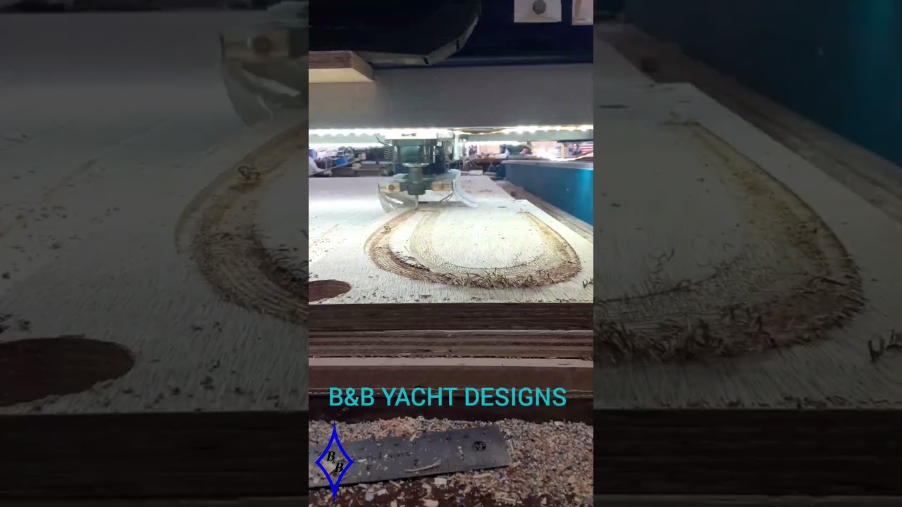 Machining a rudder out of plywood.