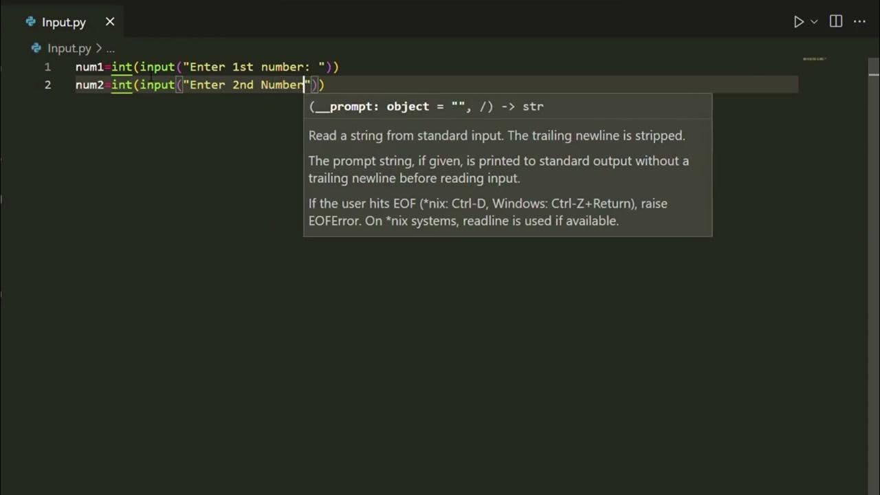 TAKING INPUTS IN PYTHON - YouTube