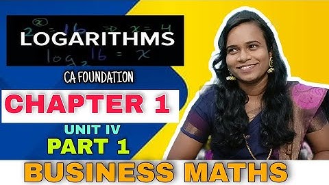 CA Foundation | Business Mathematics | Logarithms | Exercise 1D | Part 1ICAI Study Material