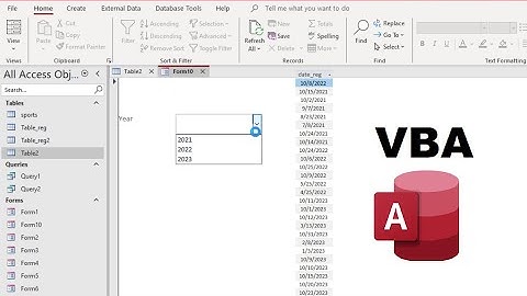 How to Fill combo box by years from Field date-  MS access forms VBA
