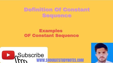 Definition Of Constant sequence | Examples Constant sequence