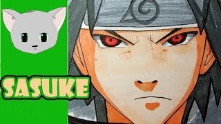 Как нарисовать аниме. Саске. Sasuke(НЕ сильно Хорошо получилось, В Будущем обязательно сделаю новое видео на Саске., 2014-03-22T21:10:57.000Z)