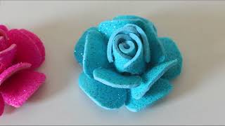 DIY Rose with Glitter Foam Sheet/ Glitter Foam Sheet Crafts