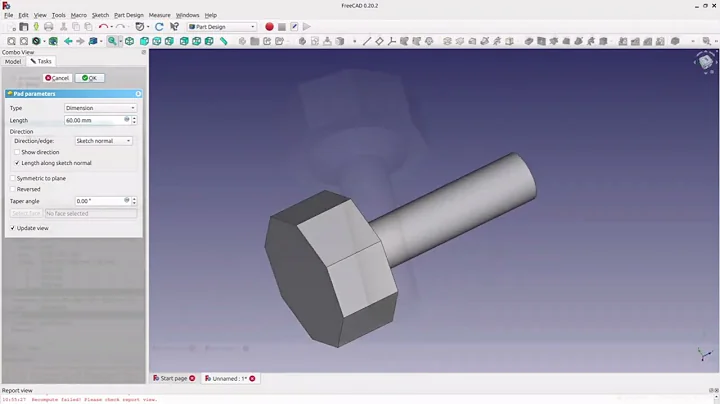 Creating a 3D Dumbbell on FreeCAD!